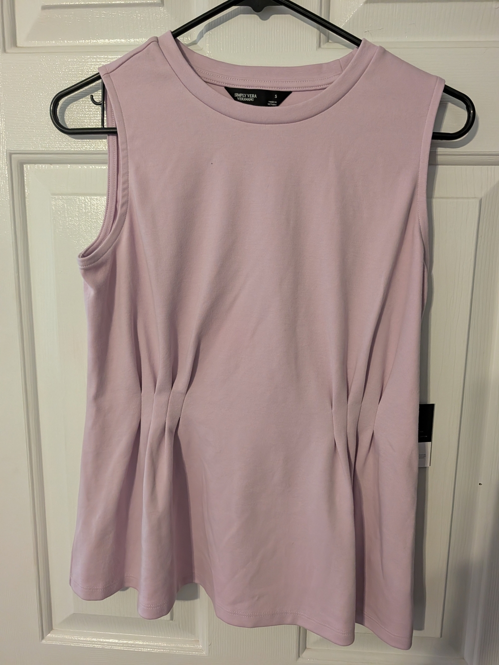 NWT Simply Vera Vera Wang Lilac Sleeveless Pleated Waist Top - Size Small